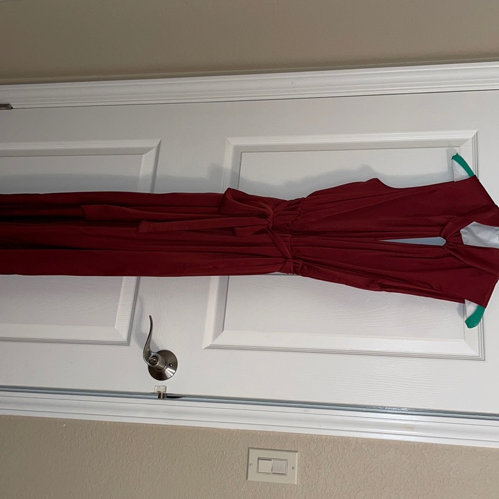 Rust color/red Romper with Tie